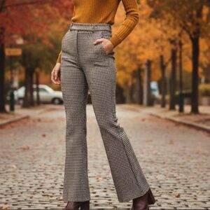 7 For All Mankind Brown Houndstooth Pants